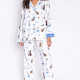 Cute Dog Print Pajama Set