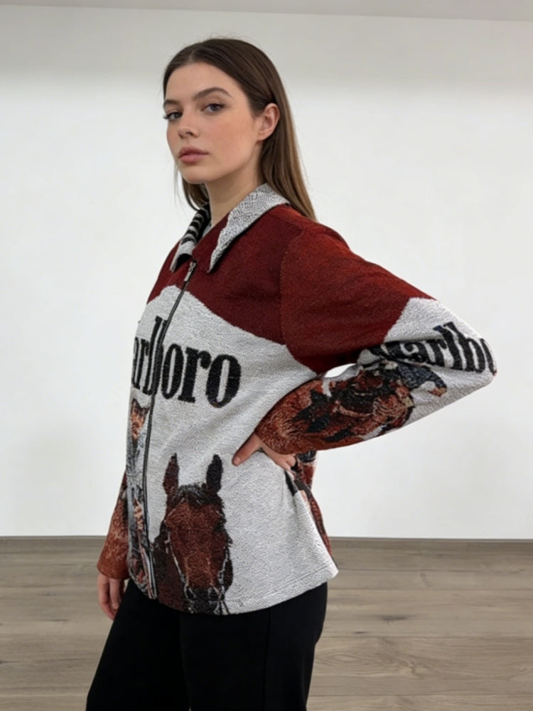 Marlboro-Style Western Denim Jacket