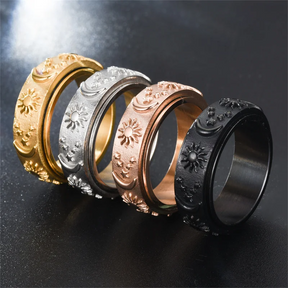 Sun, Moon & Stars Anxiety Relief Spinner Ring for Couples