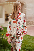 Christmas Dog Print Pajama Set-Pant Set