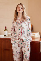 Circus Print Long-Sleeve Loungewear Set
