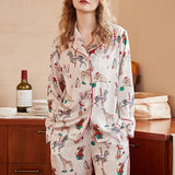 Circus Print Long-Sleeve Loungewear Set