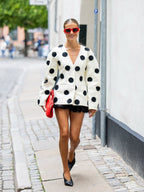 Puff Dot V Neck Blazer