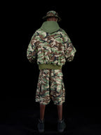 Camo Rhinestone Aviator Puffer Jacket