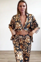 Golden Mystery Lotus Pajama Set