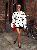 Puff Dot V Neck Blazer