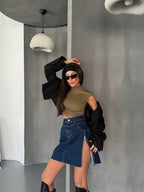 Asymmetrical Denim Skirt