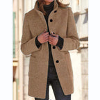 Vintora | Retro Damen-Windjacke mit Knöpfen und Stehkragen