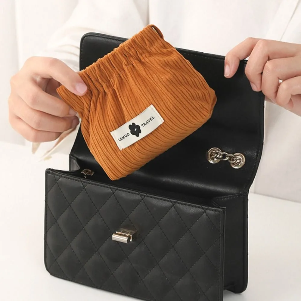 Corduroy Elastic Hair Tie Organizer