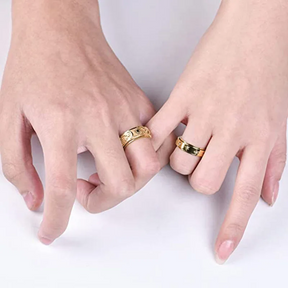 Sun, Moon & Stars Anxiety Relief Spinner Ring for Couples