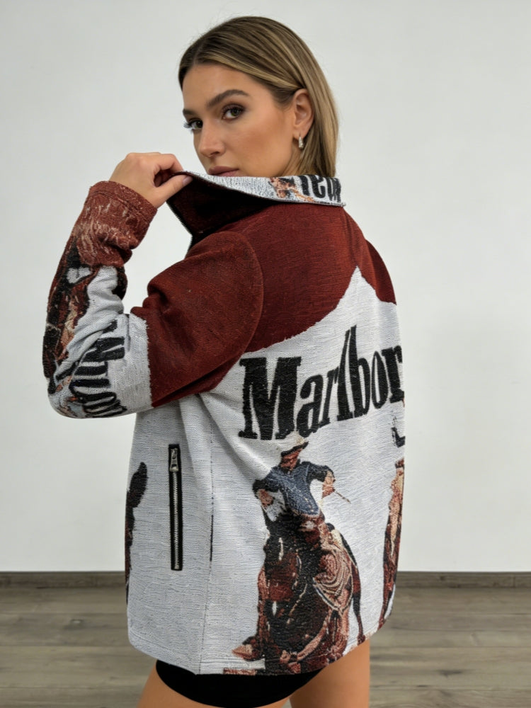Marlboro-Style Western Denim Jacket