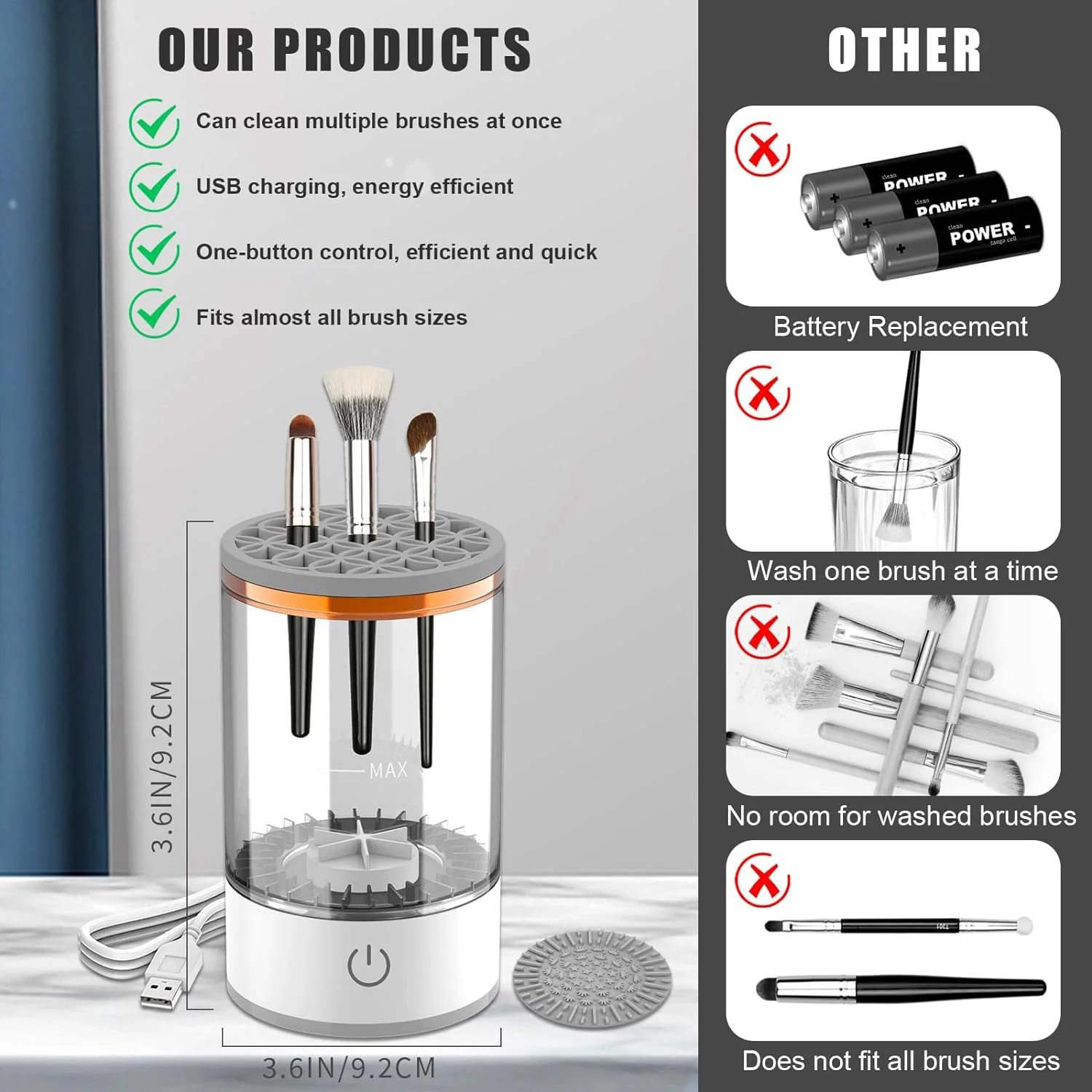 Automatic Makeup Brush Cleaner | SpinGlow™