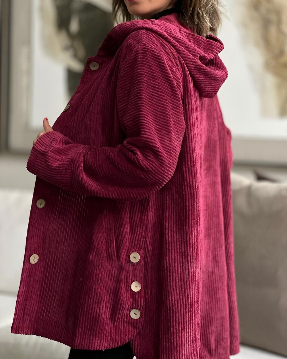 Cordia | Cozy Corduroy Hooded Jacket