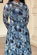 Lyric Dye Blue Abstract Dress