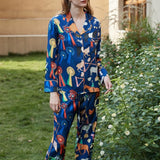 Cute Cartoon Animal Print Long Sleeve Pajama Set