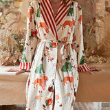 Christmas Dog Print Robe Set
