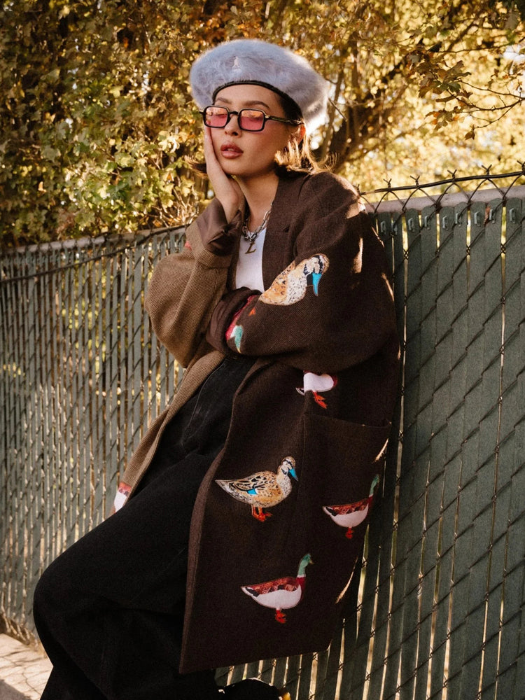 Lucky Duck Patchwork Oversized Coat