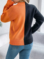Ghost Pattern Long Sleeve Crew Neck Sweater