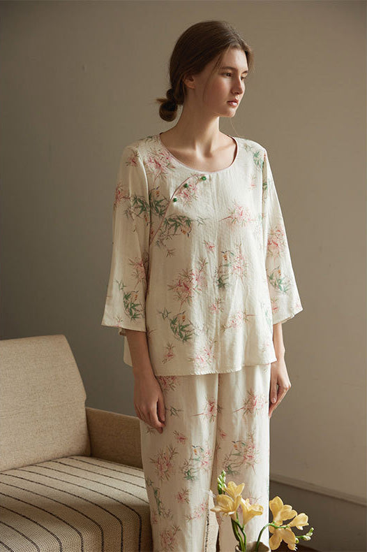 Eco-Friendly  Fiber Printed Pajama Set