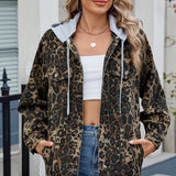 Vintage Loose Hooded Denim Jacket Top