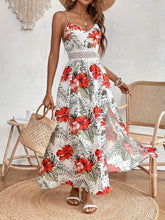 Maple - Floral V-Neck Suspender Maxi Dres