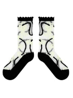 Adorable Printed Crystal Sheer Stockings