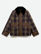 Plaid Straight-Cut Women's Jacket