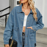 Loose-Fit Washed Denim Jacket
