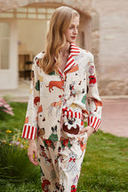 Christmas Dog Print Pajama Set-Pant Set