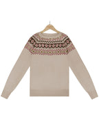 Embroidered Color Block Knit Sweater