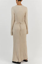 Antonia Rib Flare Maxi Knit Dress
