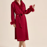 Bettie Page Lilac Feather Robe