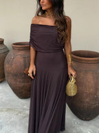 Toledo One Shoulder Mesh Maxi Dress