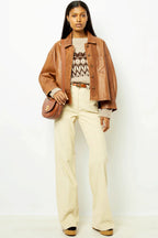 Minimalist Boxy Leather Short Jacket