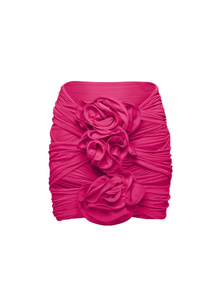 3D Floral Cutout Strappy Swimsuit Set