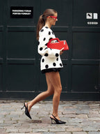 Puff Dot V Neck Blazer