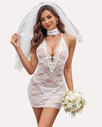 Lace Chemise Halter Dress