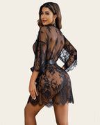 Lace Kimono Mesh Robe