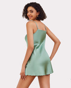 Satin Slip Nightgown Mini Dress