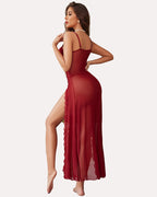 Lace Mesh Side Split Nightgowns