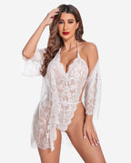 2 Piece Set Lace Robe with Teddy
