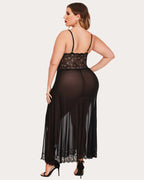 Plus Size Floral Side Slits Nightdress