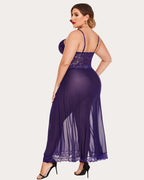 Plus Size Floral Side Slits Nightdress