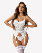 Floral Lace Corsets and Panty Set