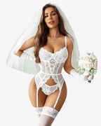 Floral Lace Corsets and Panty Set