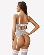 Floral Lace Corsets and Panty Set