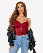 Floral Lace Corsets and Panty Set