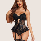 Garter Lingerie Set Underwired Teddy