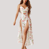 Lace Mesh Side Split Nightgowns