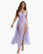 Lace Mesh Side Split Nightgowns